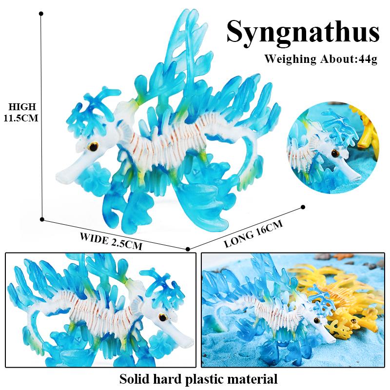 Oenux Ocean Starfish Sea Anemone Coral Jellyfish Squid Shrimp Crab Shark Animals Model Action Figures PVC Miniature Kid Toy Gift