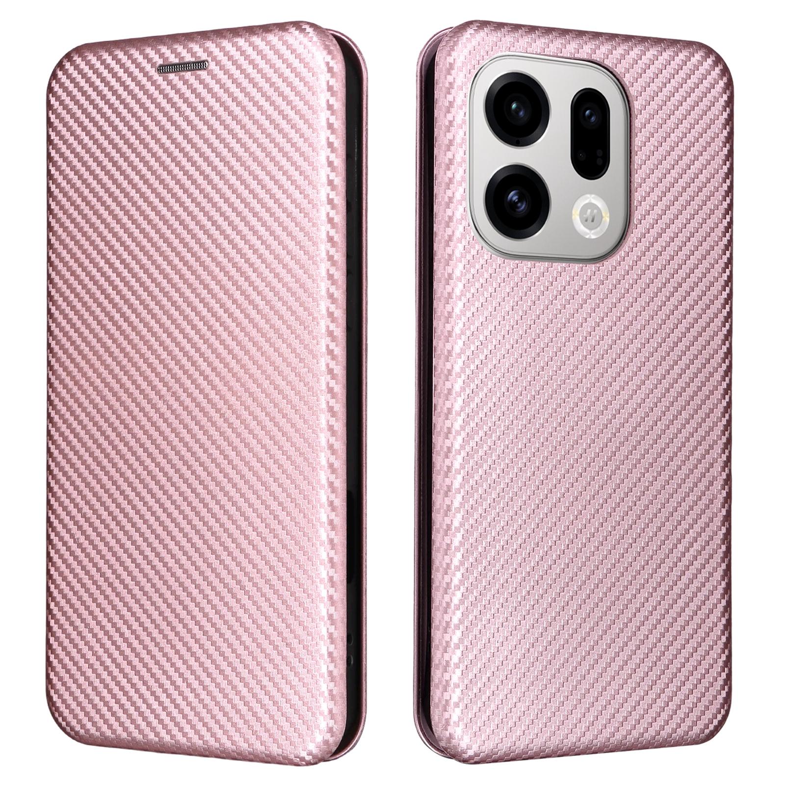 

For Oppo Find X9 5G Case Carbon Fiber Texture Drop-Proof PU Leather Phone Cover