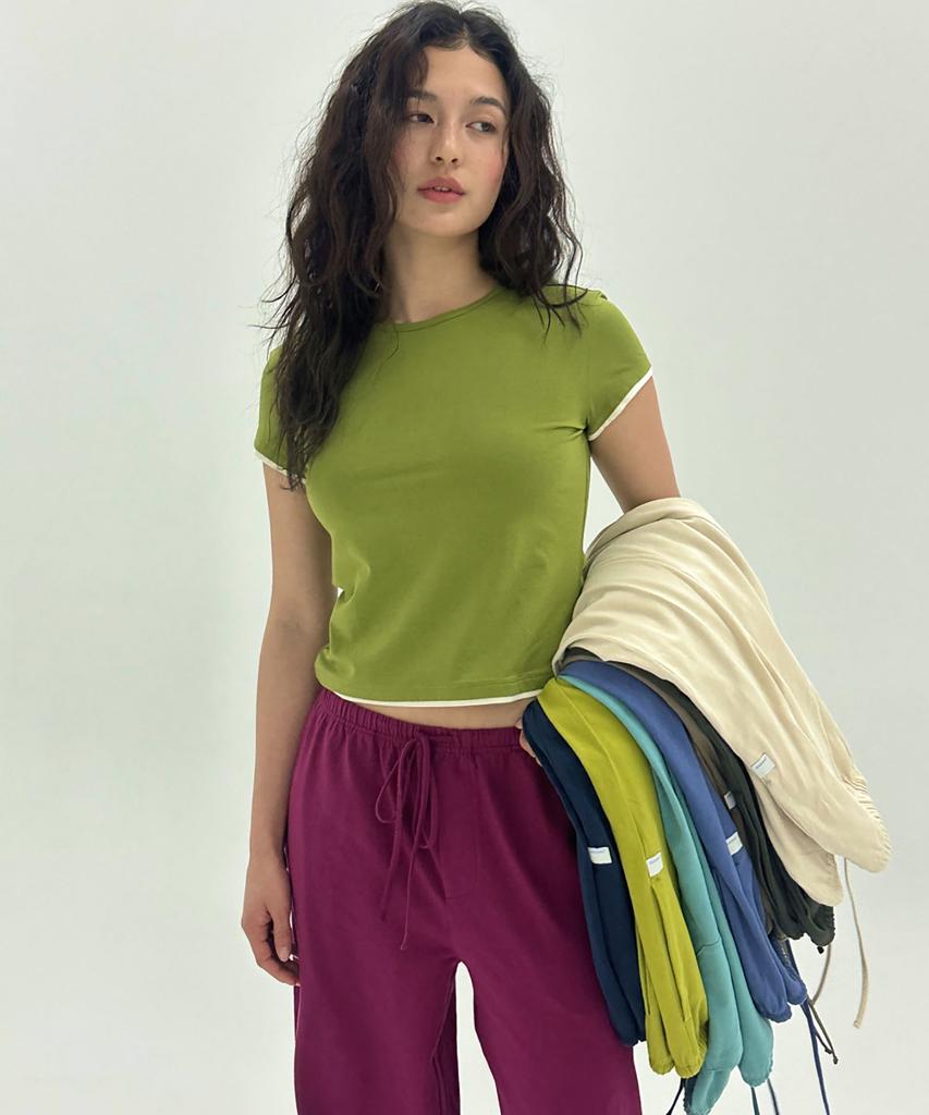 Jinokio (W)All Day Slim Fit Layered Top (Olive)
