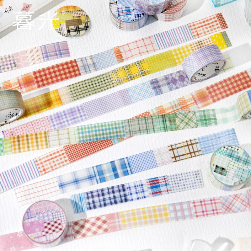 Twilight Striped Cloud Series Retro Washi Tape - Plaid Journal DIY Decorative Stickers