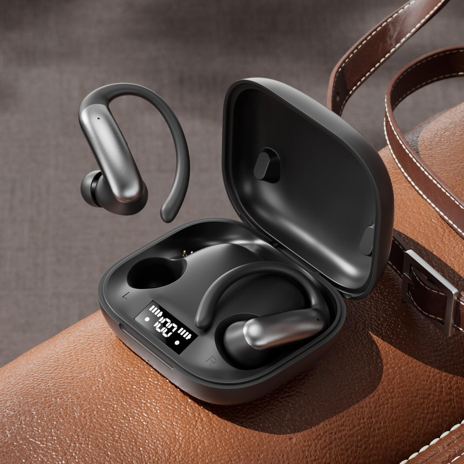 

JYL TS 2025 AI Translation Bluetooth Headphones M144 OWS Display Version 6.0 Long Battery чорний