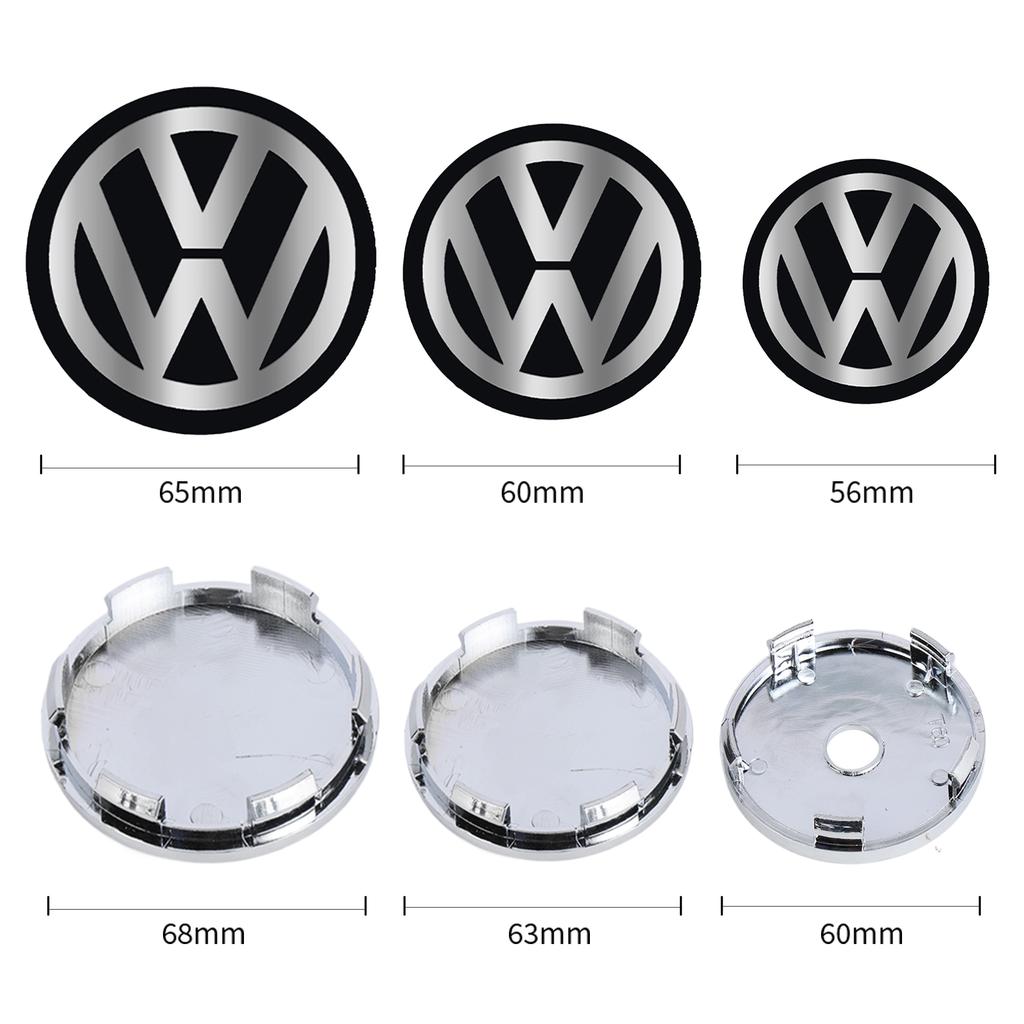 2026 New 4Pcs 60MM/63MM/68MM Car Wheel Center Hub Caps Covers Badge for Volkswagen VW GTI Rline Scirocco MK7 CC Golf Polo Tiguan Touareg