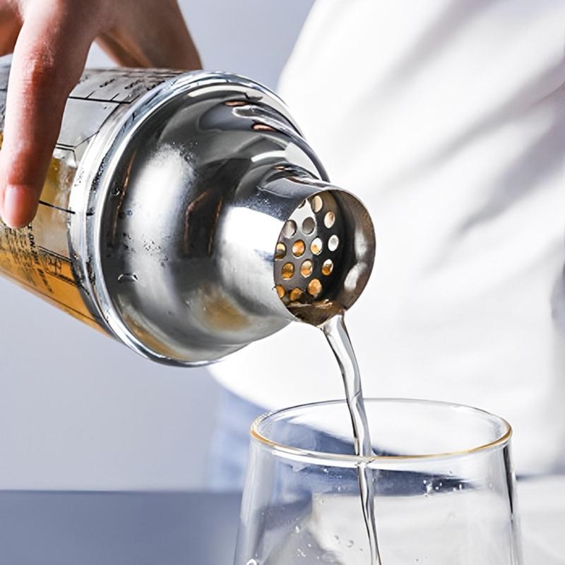 Elegant 400ml Cocktails Mixing Set Shaker Set Including Large Shaker Stirrer and Measuring Cup for Parties
