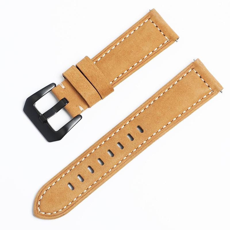 Panerai Mattes Vollnarbiges Rindsleder Vintage Crazy Horse Sport Echtes Leder Uhrenarmband 22/24.