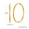 Wind stainless steel geometric large plain ring earrings plated with 18k gold simple earrings women's multi-specification 2mm, 4mm