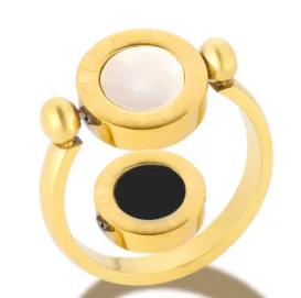 Anello Minimalista in Acciaio Inossidabile a Forma di Cuore Amore Vuoto per Donne Anelli con Zirconi Intarsiati Colore Oro Impermeabile Gioielli Moda Romantica