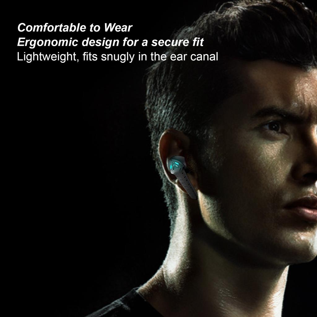 Gaming Earbuds Stereo Low Latency Dual Modes Wireless Earphone with Built In Mic for Phone Laptop