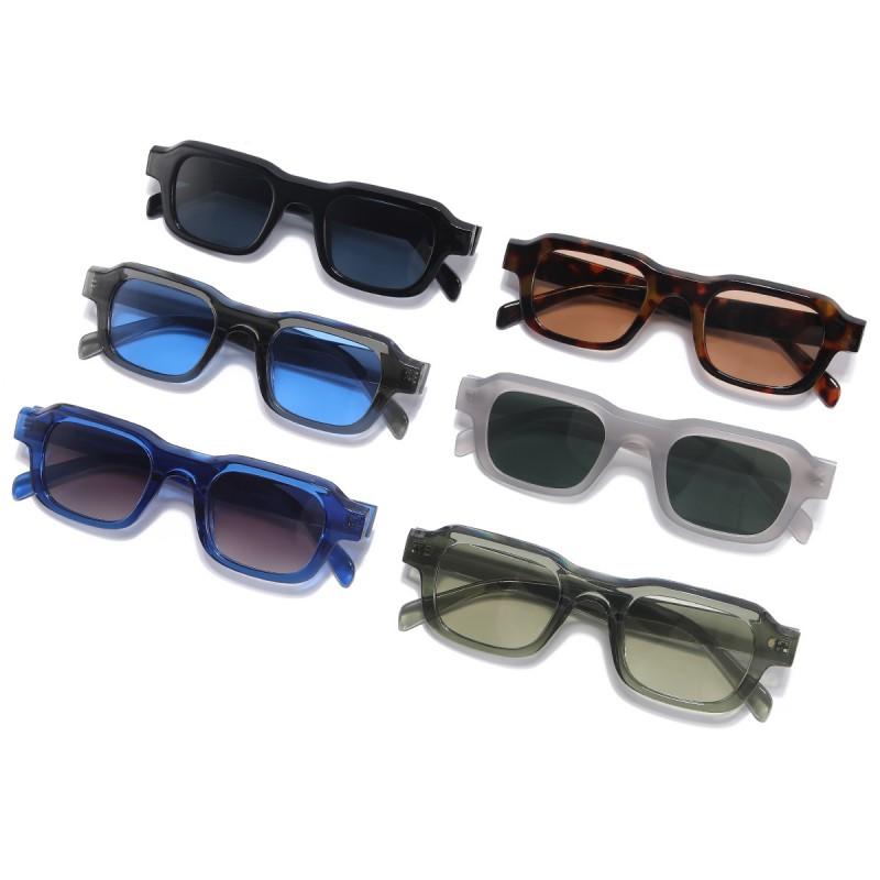 Unisex Square Sunglasses UV400 Protection Lightweight PC Frame Fashionable Daily Wear Round Oval Face