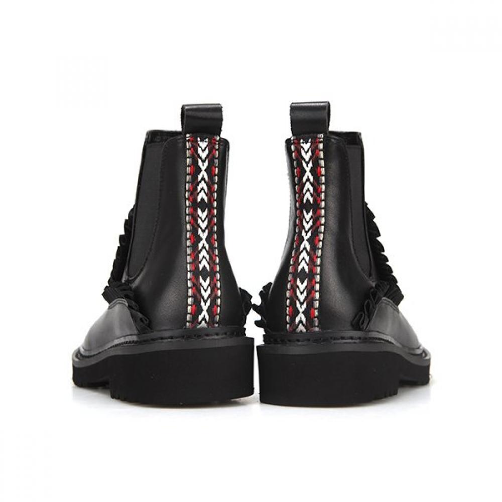 Barbara Leather Ankle Boots Bze802bk