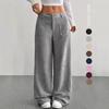 Dámské manšestrové kalhoty s vysokým pasem a širokými nohavicemi, nášivkové kapsy, volné, pytlovité, ležérní, Y2K, streetwear, dlouhé kalhoty