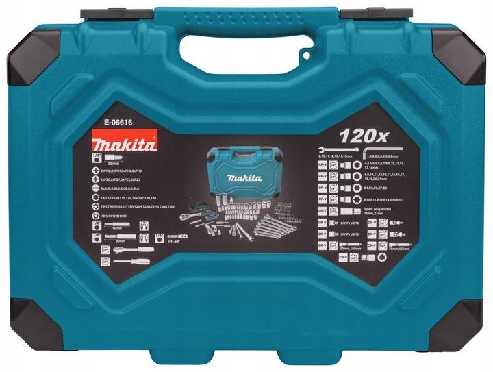 Makita Zestaw Narzędzi Klucze Nasadowe Płasko-Oczkowe 120 Elementów E-06616