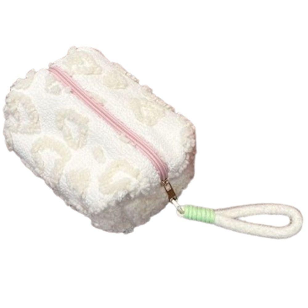 

INS Плюшевые косметички Мягкий дорожный органайзер на молнии Моющаяся косметичка Органайзер для туалетных принадлежностей белый