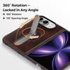 Magnetic Fold Bracket Phone Case For Iphone Duo Fold Leather 360° Rotating Stand For Magsafe Wireless Charging Back Cover
