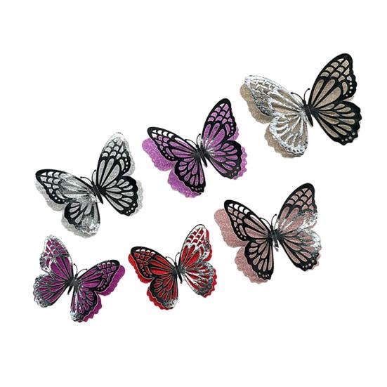 

6Pcs Self Adhesive Butterfly Wall Sticker Waterproof PVC Wall Decals Double Layer DIY Wall Art Stickers for Living Room Bedroom Bathroom чёрный