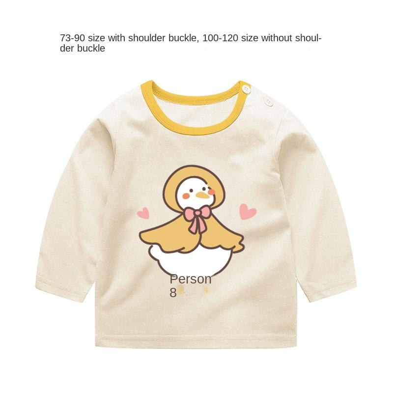 Baby Girl Autumn Long-sleeved T-shirt Baby Cotton Bottoming Shirt Girls Spring and Autumn Tops Small Children Fashionable Autumn Clothes