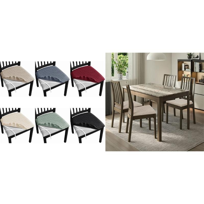 Elegant Jacquard Stretchable Stool Chair Cover Elegant Seats Slipcover for Kitchen and Banquets Seating