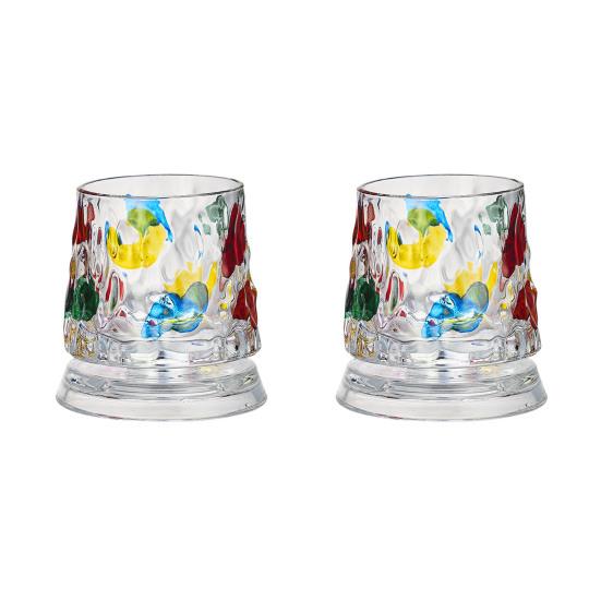 Wirbelndes Whiskey-Glas mit drehbarer Basis, 360-Grad-Wirbelgläser für Bourbon, 260 ml handbemaltes Spirituosenglas, Stressabbau-Geschenk für Männer