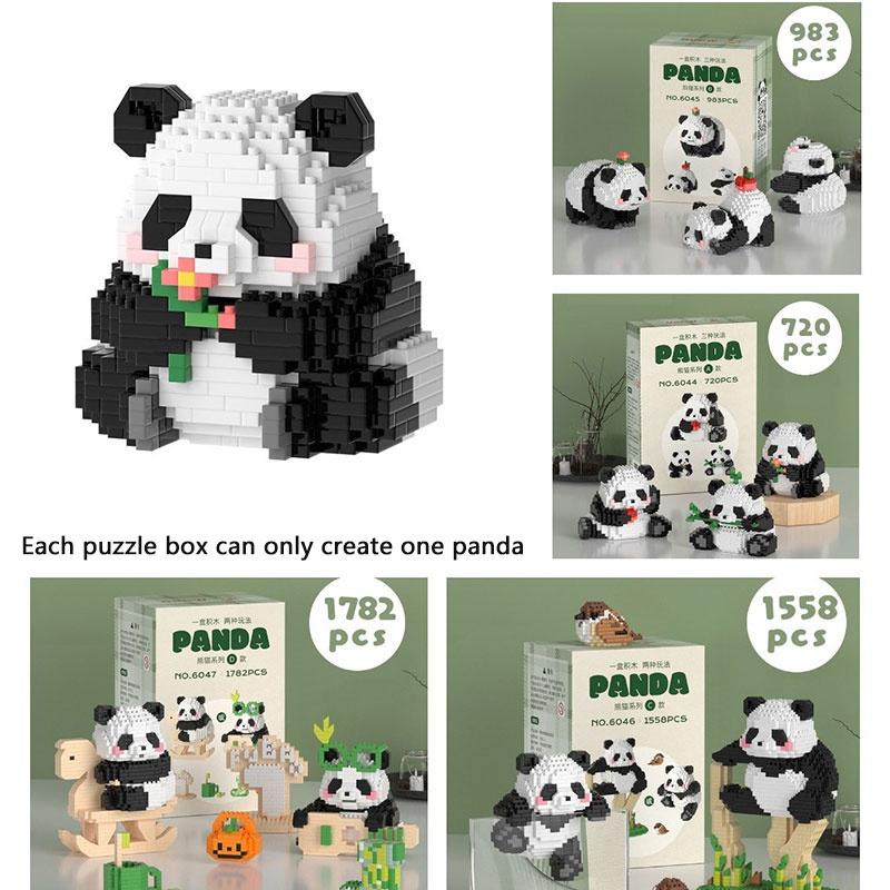 Panda Micro Building Blocks Puzzle Toy Plastic Material, Perfect Gift For Kids, 720-1782 Pieces Available