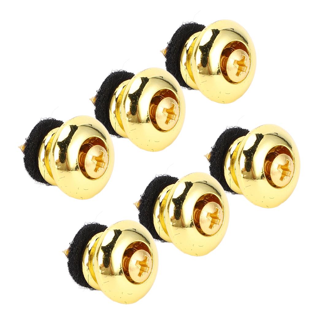6pcs Guitar Strap Button Smoothly Iron Guitar Strap Locks Easy Installation Guitar Strap End Pins for Acoustic Guitar