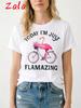 Krótki rękaw Wodny Flaming Plaża Damska Letnia Koszulka Graficzna Koszulki Codzienna Odzież Damska Moda Damska Koszulka Z Nadrukiem Ubrania