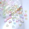 100pcs 3D Transparent Colorful Love Heart Charm Nail Art Rhinestone Decoration DIY Manicure Accessories Nail Stylist Supplies