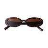 Vintage Leopard Small Oval Sunglasses Women Men Designer Retro Narrow Frame Rectangle Sunglasses UV Lentes  Mujer S20871G