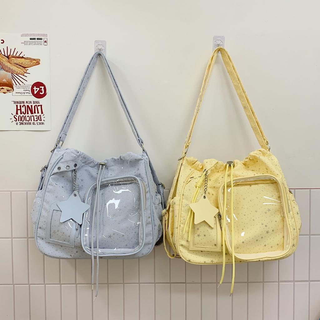 Schoolbag Baby Bag Drawstring Backpack Women's 1011 New Star Bar Pain Bag Shoulder Bag Large Capacity Tote Bag Messenger Bag