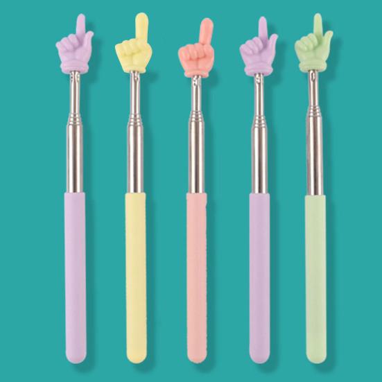 Ukazovateľ pre učiteľa na čítanie z makarónov Zasúvateľný ukazovateľ s nastaviteľnou dĺžkou z nehrdzavejúcej ocele s matnou rukoväťou