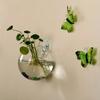 1pc Transparent Glass Hydroponic Flower Pot Modern Decorative Style Bonsai Pot Wall-Mounted Semi-Circular Fish Tank