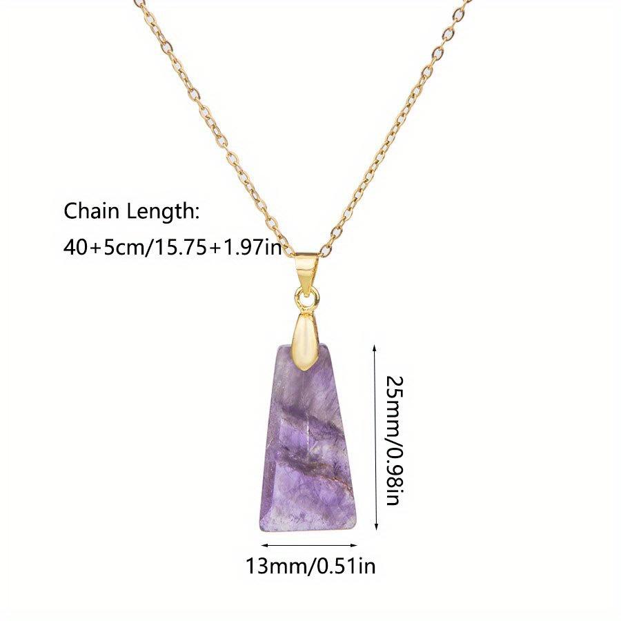 Natural Stone Pendant Jewelry Making DIY Necklace Earrings Accessories Gift Trapezoid Shape Safe Luck Tag Natural Stone Necklace