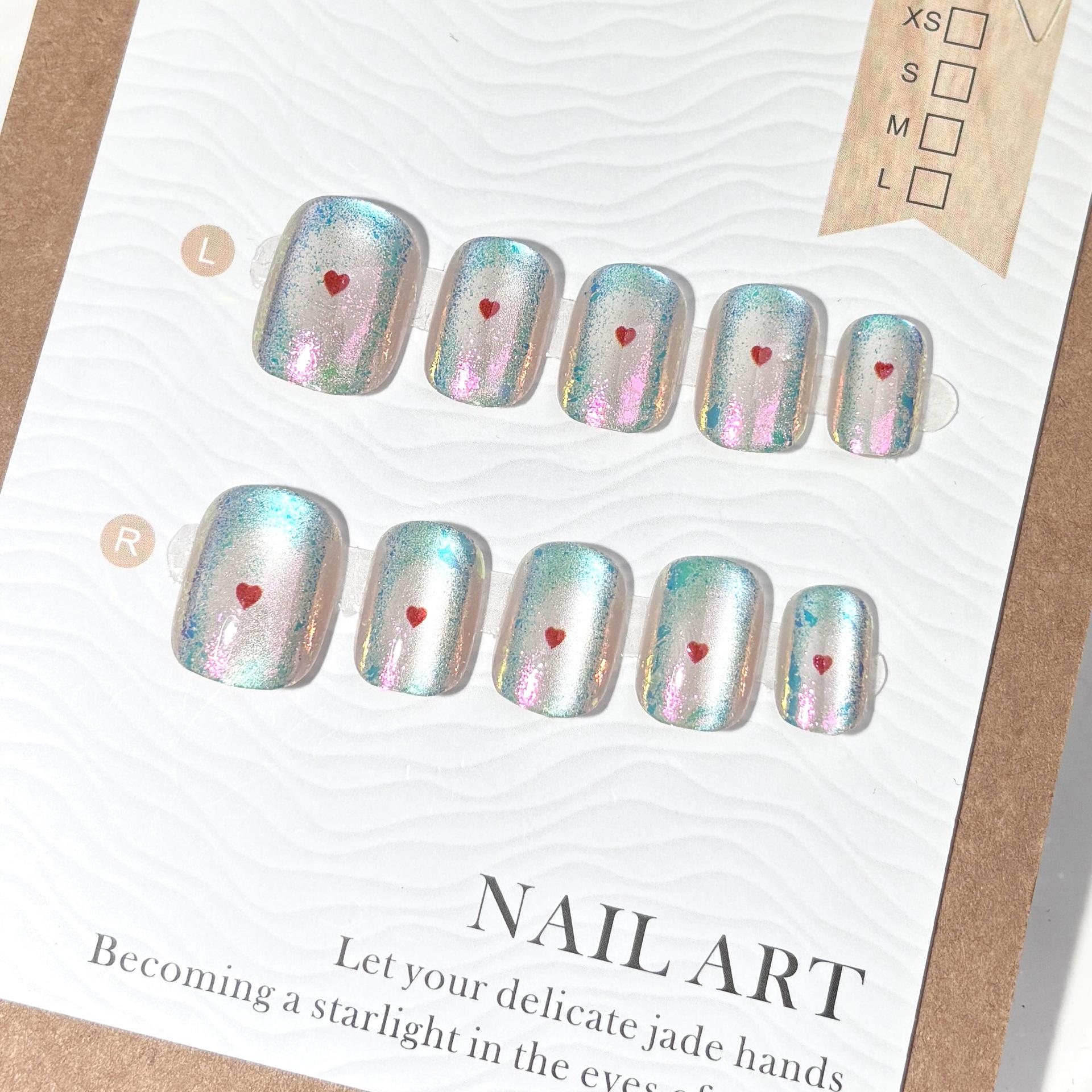 

Fairy Heart Cat Eye Laser Shell Nail Art Patches