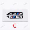 2Pcs Premium Fender Side Badge Emblem for BMW M Power X1 X2 X3 X4 X5 X6 Glossy Black Sticker Logo 6.8cm 8.4cm Car Styling Decor