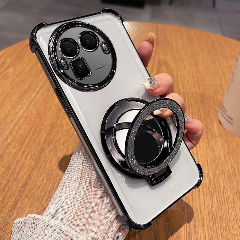 Transparent Plating Glitter Stand Case for Realme GT 8 Pro Fundas for Realme GT8 8pro Four-corner Shockproof Soft Silicone Cover