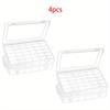 2/4pcs 36 Grids Clear Plastic Organizer Storage Box Container, Craft Storage With Adjustable Dividers For Beads, Art DIY