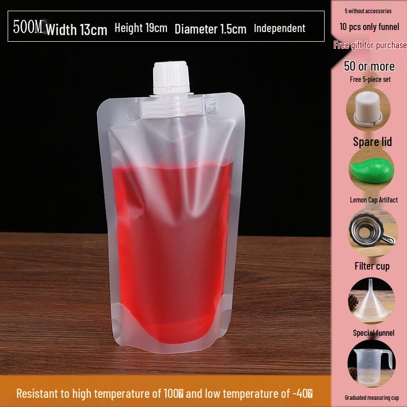 Disposable Transparent Spout Bag for Soy Milk, Chinese Medicine, Soup, or Beverages - Self-Standing and Convenient for Takeaway