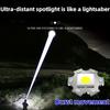 Bright LED Flashlight with Digital Display-USB Rechargeable,Aluminum Retractable Outdoor Emergency Lighting 150 Lumens,3 Modes White Laser Module