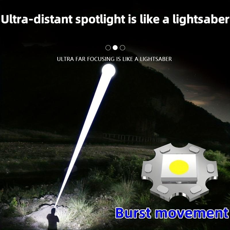 Bright LED Flashlight with Digital Display-USB Rechargeable,Aluminum Retractable Outdoor Emergency Lighting 150 Lumens,3 Modes White Laser Module
