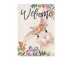Double-Sided Linen Garden Flag with Bunny and Egg Pattern, Outdoor Yard Holiday Decoration, Flag Pole Not Included