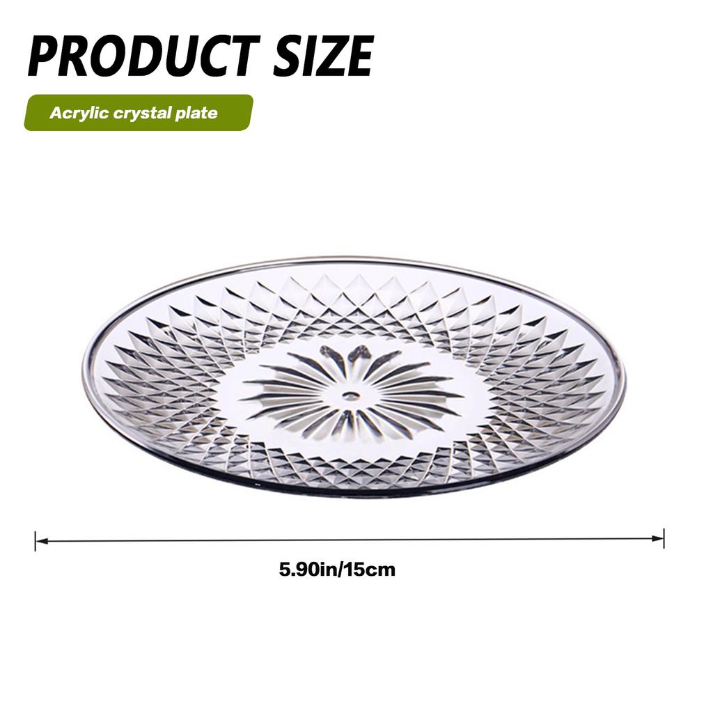 15/20/25cm Acrylic Fruit Plates Salad Dessert Plate Cupcake Display Stand Cookie Platter Household Candy Nut Serving Plate