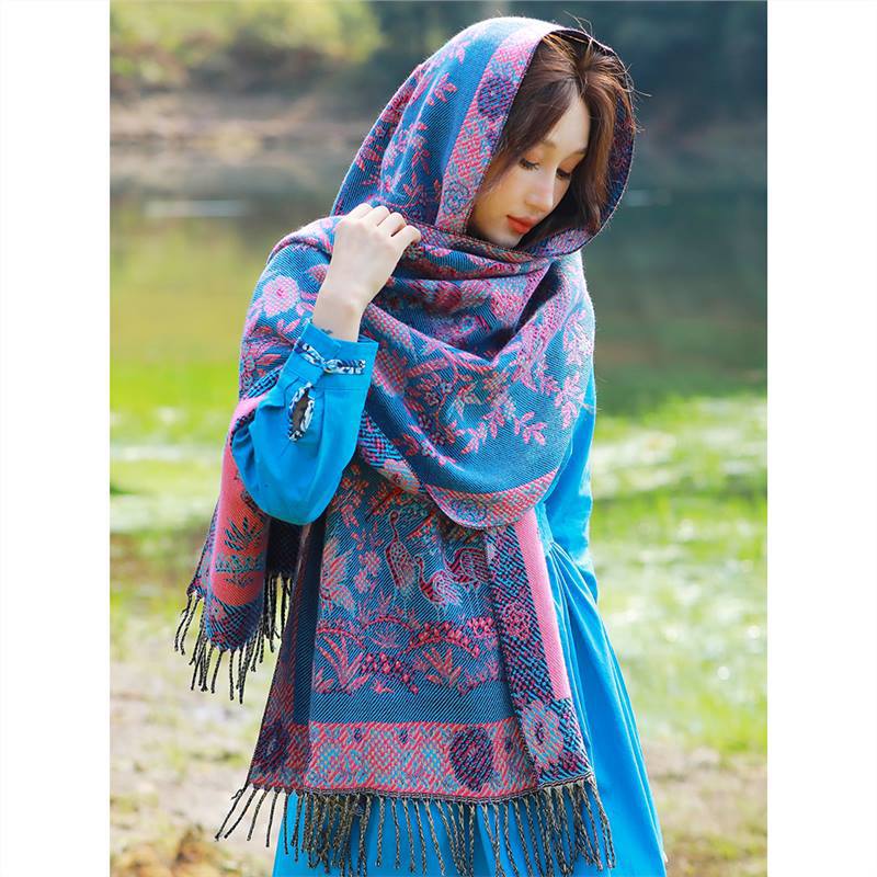 Skin Friendly And Breathable Warm And Versatile Home, Autumn And Winter Women'S Travel Shawl, Thick Cloak, Air Conditioning Blanket