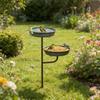Aged Steel Flexible Bird Water Dish And Bath With Strong Base Perfect For Garden Accent