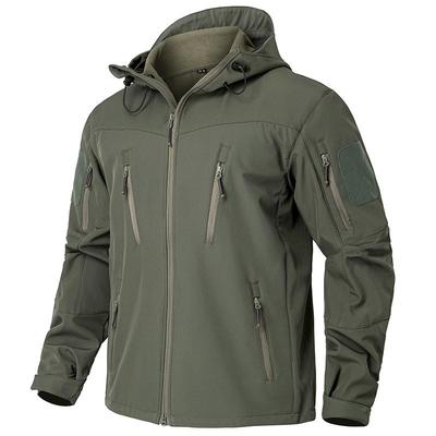 Men's Soft Shell Tactical Jacket Waterproof Warm Fleece Hooded Military Coat Winter Hiking Hunting Clothes Outerwear Outdoor Windbreaker USA Size