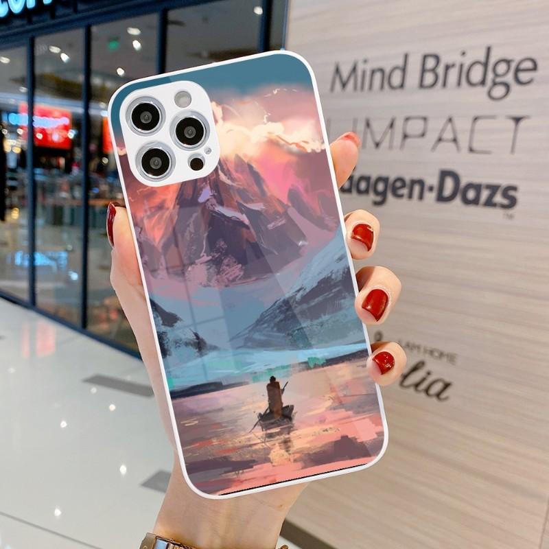 Cool Painting Art Phone Case For IPhone 14 13 12 11 Pro Max X XR XS 8 7 Plus Liquid Glass Color Phone Cover