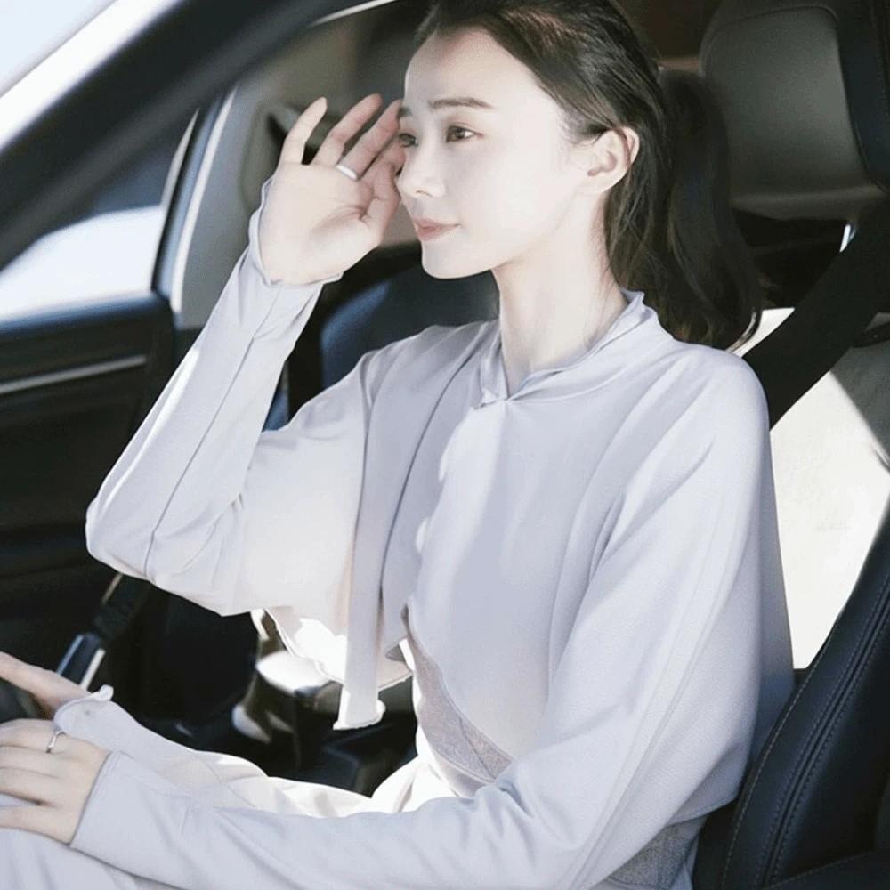 Long Sleeve Summer Sunscreen Shawl Solid Color Sun Protection Clothing Sweet Ice Silk Cape Outdoor