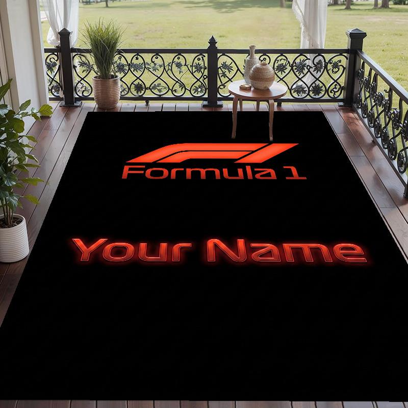 Custom Text Printed Rug F1 Non Slip Floor Carpet For Home Room Decor