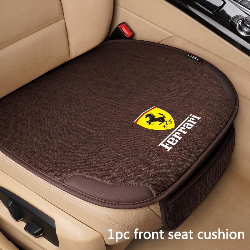 Universelle Autositzbezüge Leinen Vorne Hinten Rückenlehne Sitzkissen Matte Schutzmatte für Ferrari SP1 812 F40 SF90 458 488 599 612 F12
