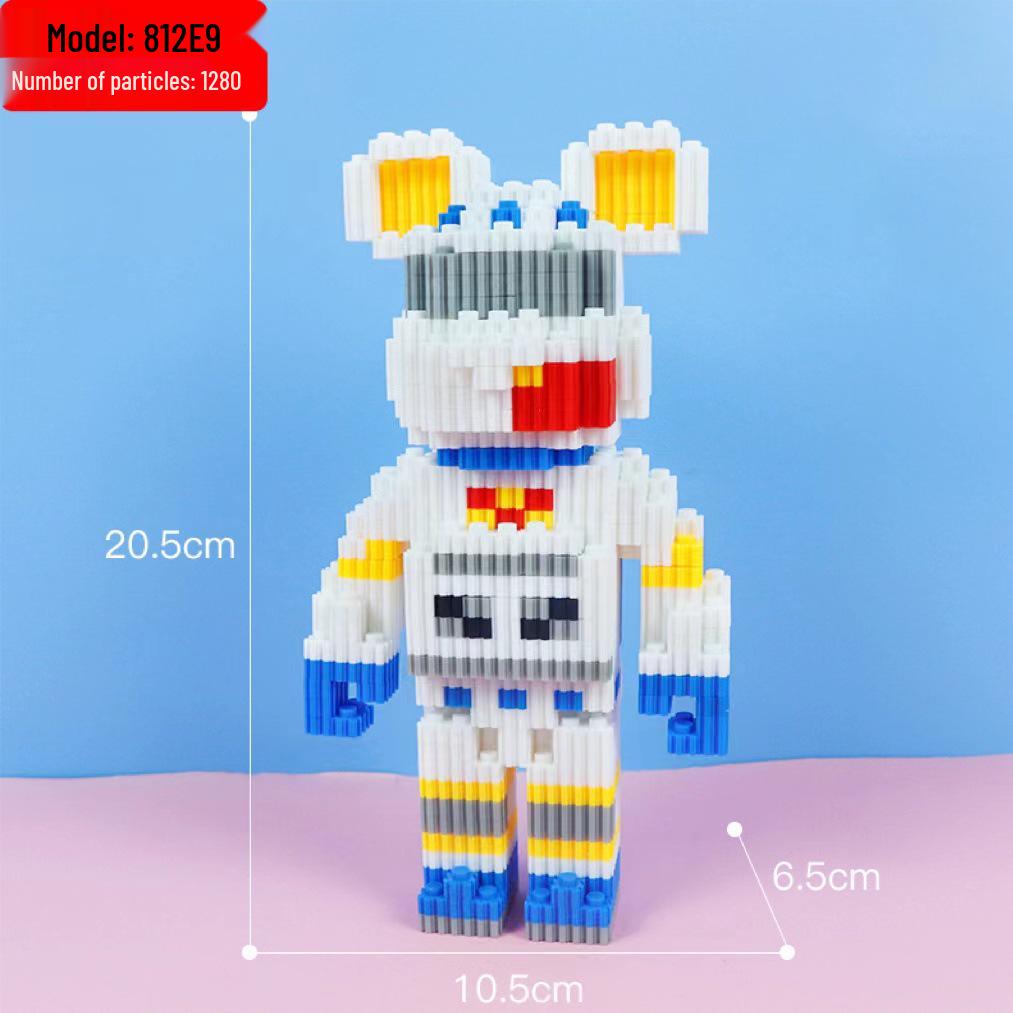 Girls' Compatible Lego: Violent Bear Building Block Series - Educational Micro-Block Interlocking Toys & Gifts
