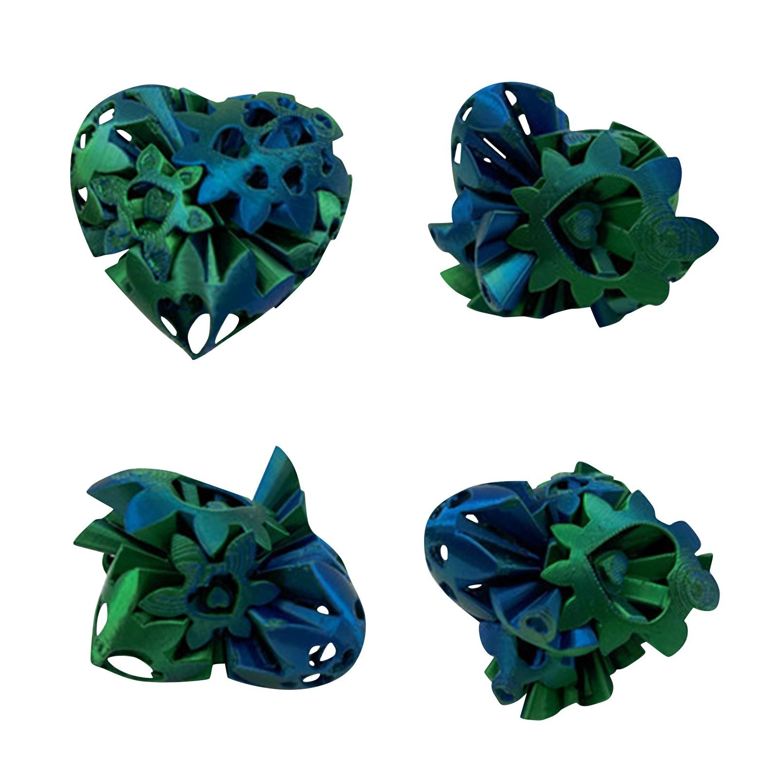 

3D-печатная полая любовь 3D-печатная игрушка любовь для взрослых и детей Таинственная игрушка любовь One Size темно-зеленого