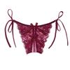 Chaomu Sexy Panties Sexy Thong Lace-Up Open Low Waist Large Size Women's Lace Edge Strap-Up Briefs