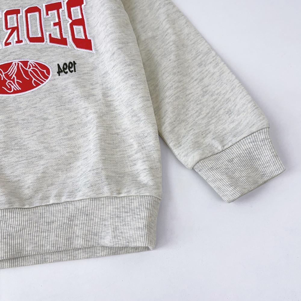 Bear Leader Autumn Girls' Set Grey Long Sleeve Letter Embroidered Top+Solid Color Pants Two Piece Set 3-7 Year Old Children's Casual Wear TZ218